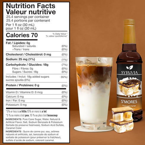 25.4 oz. Syruvia Lavender Syrup, Peanut Butter Cup Syrup & Smores Syrup - fl Premium Coffee Flavoring Syrup. Kosher