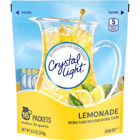 8.6 oz 16 3 Packaging Crystal Light Lemonade Drink Mix - - ct - pk, May Vary