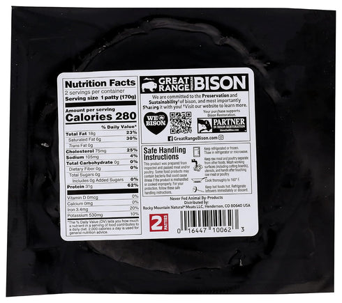 Great Range Bison 12 OZ Ground Bison Patties
