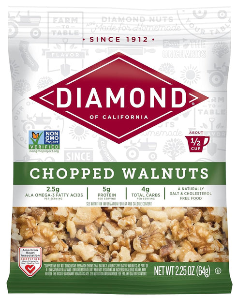 Diamond of California Chopped Walnuts, 2.25 oz, 1 Count