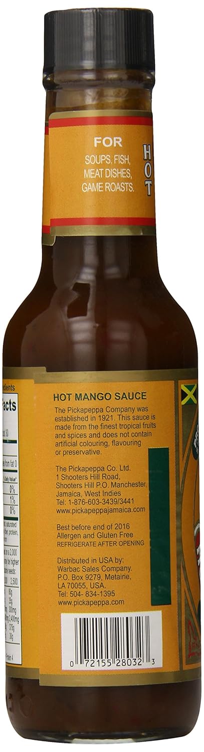 Pickapeppa Hot Sauce, Mango, 5 Ounce (Pack of 3)