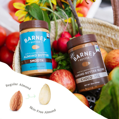 16 (Pack 2) Barney Butter Almond Butter, Smooth, Ounce Jar, Skin-Free Almonds, No Stir, Non-GMO, Gluten Free, Keto