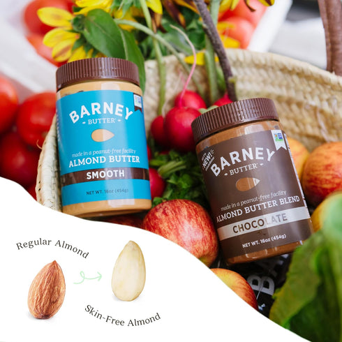16 (Pack 2) Barney Butter Almond Butter, Smooth, No Stir, Non-GMO, Skin-Free, Paleo Friendly, KETO, Ounce