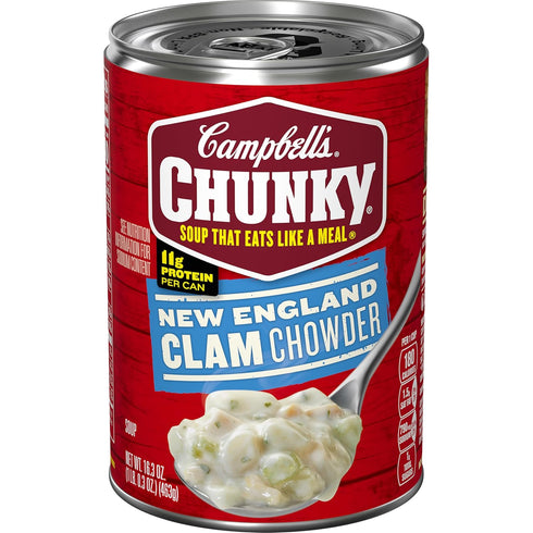 Campbells Chunky Soup, New England Clam Chowder, 16.3 Oz Can