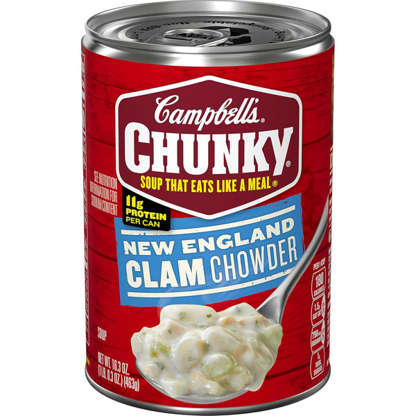 Campbells Chunky Soup, New England Clam Chowder, 16.3 Oz Can
