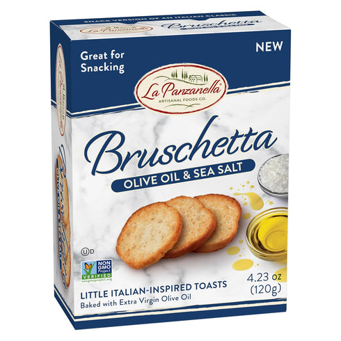 4.23oz (120g) La Panzanella Olive Oil and Sea Salt Bruschetta Crackers - Italian-inspired Toasts, Made with Non-GMO