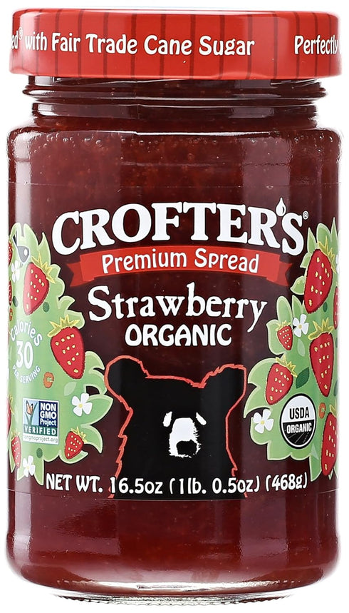 Crofters 4 set - Organic Strawberry Premium Spread, 16.5 oz
