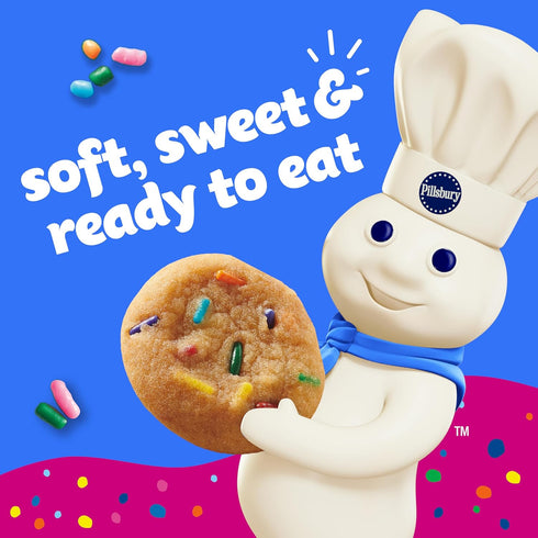 10 10 oz Pillsbury Mini Soft Baked Cookies, Funfetti, Snack Bags, Ct