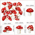 40Pcs Edible Red Mushroom Cupcake Toppers Cute Mushroom Cupcake Picks Mushrooms Drink Topper for Plant Theme Baby