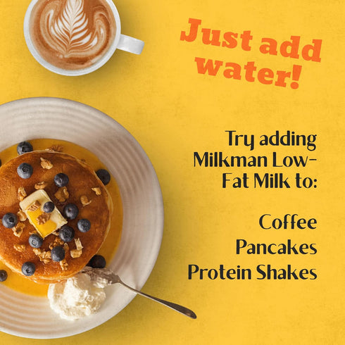 Packets (1 Pack) Milkman Low-Fat Milk - Instant Dry Milk Powder - For Coffee, Baking, or Travel - Just Add Water, Makes