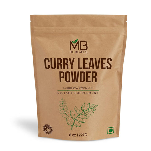 MB Herbals Curry Leaf Powder, 227 Gram | 8 oz | Promotes Hair Growth and Volume