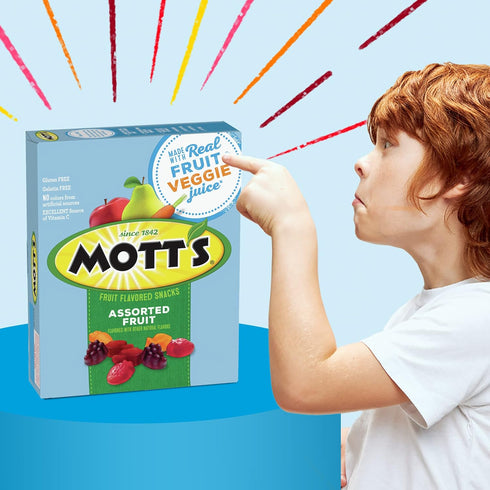 0.8 oz, 40 (Pack 3) Mott's Fruit Flavored Snacks, Assorted Fruit, Pouches, ct