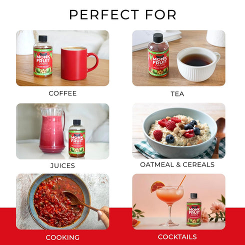(6 1 (8oz, 786 Monk Fruit Extract Drops = Tsp of Sugar) Zero Calories, Non-GMO, No Fillers - Liquid Monk Fruit