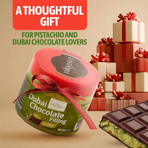8oz, Eastanbul Dubai Chocolate Bar Mixture, Dubai Chocolate Bar Pistachio Filling, Crispy Premium Kataifi and Pistachio