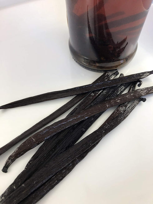 12 Tahitian Vanilla Beans Grade A, 6"-7" Fresh NON-GMO Whole Pods for Extract, Cooking, Baking