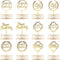 12 Pieces Glitter Happy Birthday Cake Topper Decorations for Cupcakes and Pastries - 6 Styles (Gold)