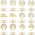 12 Pieces Glitter Happy Birthday Cake Topper Decorations for Cupcakes and Pastries - 6 Styles (Gold)