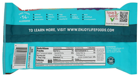 9 Enjoy Life, Chunks Chocolate Semisweet Gluten Free, Ounce