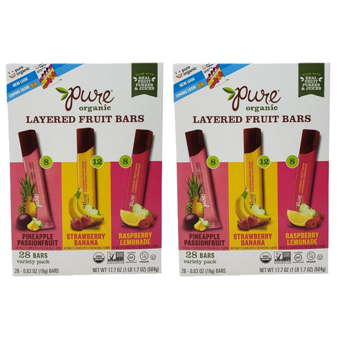 CC Goods Pure Organic Layered Fruit Bars - Pineapple Passion Fruit, Strawberry