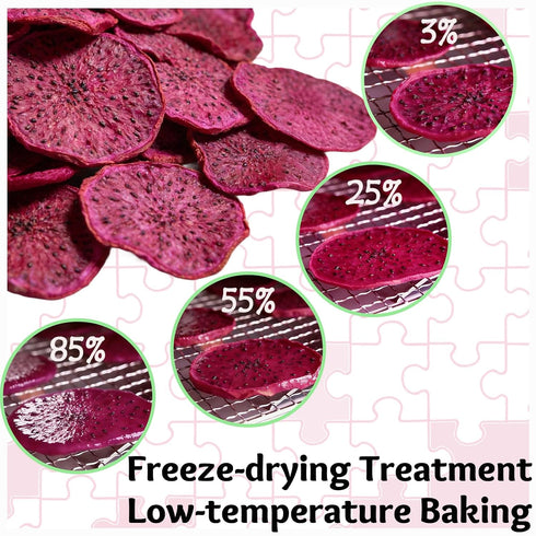 Brzhvura Packed 100g Dried Dragon Fruit Slices, Soft and Chewy, No Sugar Added Dried Dragon Fruit for Garnishing