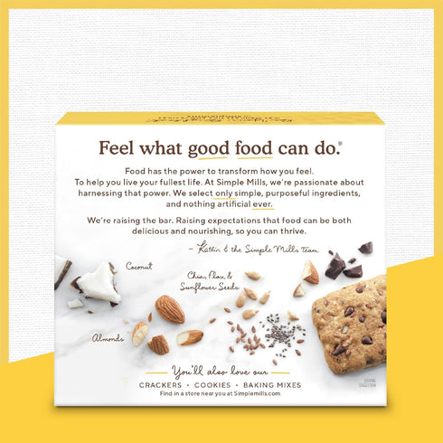 6 (Pack 6) Simple Mills Almond Flour Snack Bars, Dark Chocolate Almond - Gluten Free, Made with Organic Coconut Oil