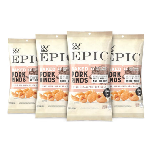 EPIC Pink Himalayan Salt Pork Rinds, Keto Consumer Friendly, 4Ct Box 2.5oz
