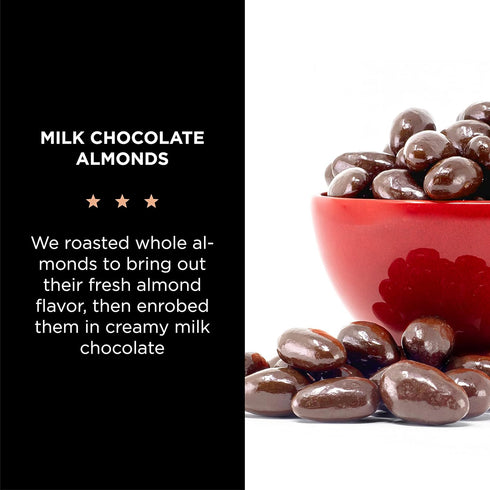 15 Oz Milk Chocolate Covered Almonds | Bag | Roasted Chocolate Covered Nuts | Creamy & Crunchy Snack Nuts | Office