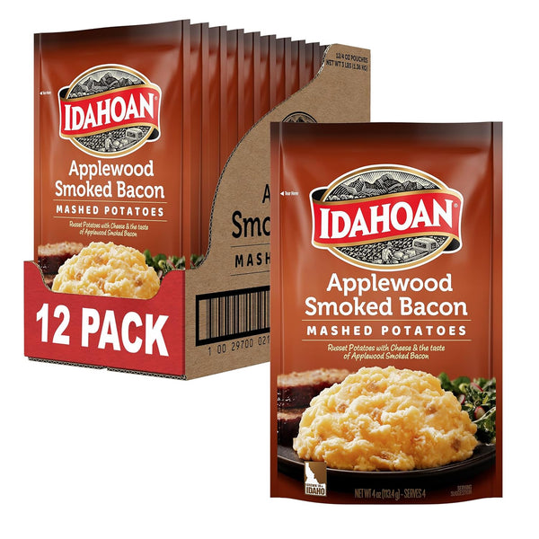 Idahoan Applewood Smoked Bacon Mashed Potatoes, Naturally Gluten-Free, 100% Real Idaho Potatoes,