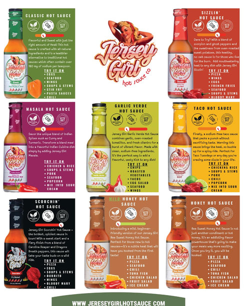 5oz 4 Jersey Girl Habanero Hot Sauce (Classic) Made with Pepper Varieties (No Added Salt/Sodium Free)