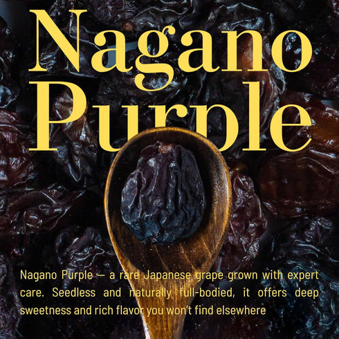 (8.8oz) Rare Japanese Dried Giant Grapes (Nagano Purple) - Refined Sweetness & Elegant Aroma - Luxury Jumbo Raisins
