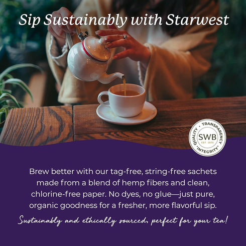 Pack, 100 Starwest Botanicals Organic Elderberry Tea - Caffeine Free Herbal Tea Blend, String Free Sachets, USDA