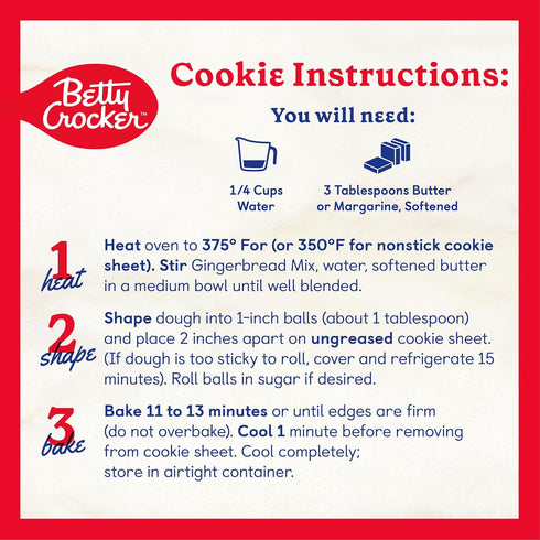 14.5 oz. (Pack 12) Betty Crocker Gingerbread Cake and Cookie Mix