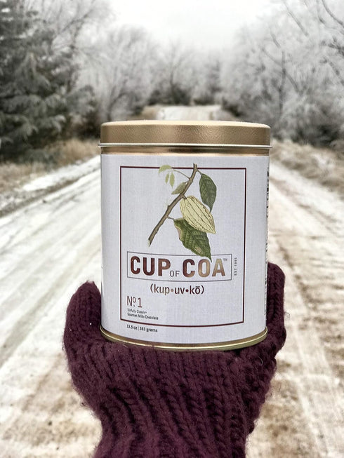 Cup of Coa Cocoa Tin | Gourmet Cocoa Powder | Frothy Head & Creamy Base | Natural Ingredients | Can be served Hot