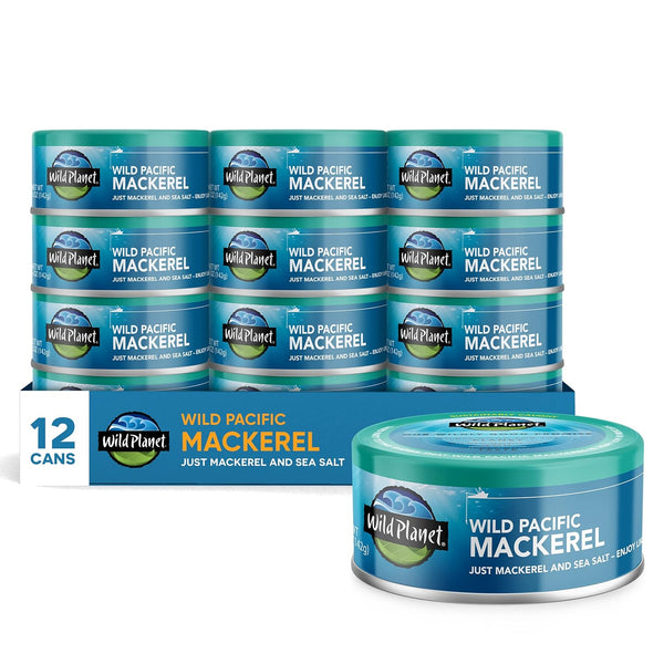 Wild Planet Wild Pacific Mackerel Fillets (SABA), Skin-On & Boneless, Delicious &