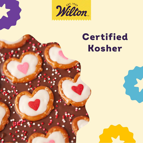 Wilton Jumbo Heart Sprinkles, Heart-Shaped for Valentine's Day Cakes, Cupcakes & Cookies, 3.2 oz, Red and Pink