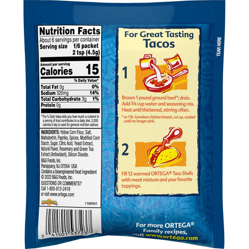 1 (Pack 3) Ortega Seasoning Mix, Taco, Ounce