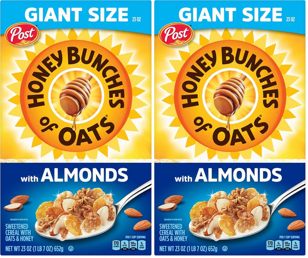 Honey Bunches of Oats with Almonds, Heart Healthy, Low Fat, made with