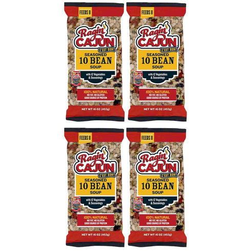 Seasoned Ten Bean Soup 16 oz Ragin Cajun (Pack of 4)