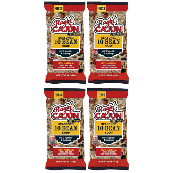 Seasoned Ten Bean Soup 16 oz Ragin Cajun (Pack of 4)