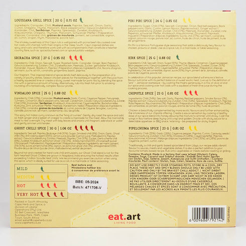 eat.art Red Hot Chilli Addict | Gourmet Fiery Red Hot Spice Blends | 8-Pack Gift Set