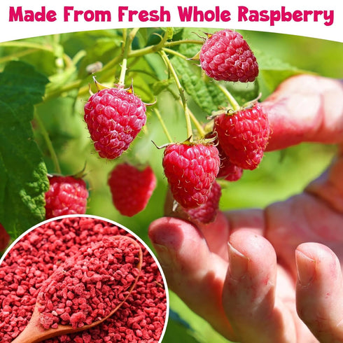 3.7Oz/105g Premium Freeze Dried Raspberries Pieces - Pure Dried Raspberries, Made From Whole Fresh Raspberries, No