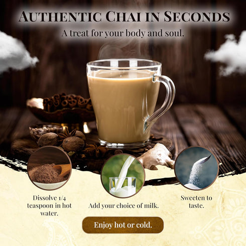 265 8 Blue Lotus Chai Golden Masala Chai with Turmeric and Maca - Makes Cups Just Add Hot Water, No Steeping, No Gluten
