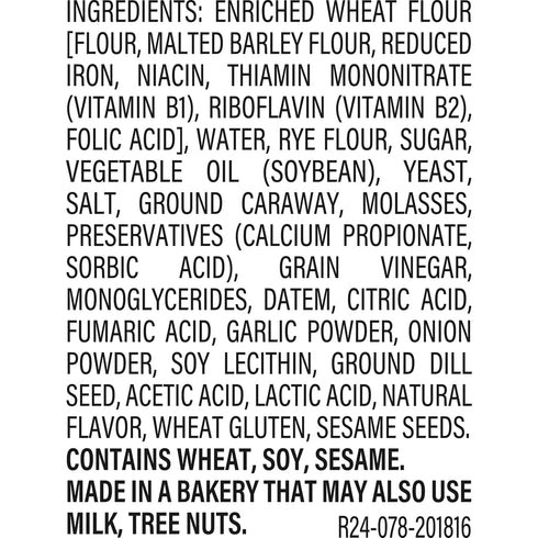 VEMAX Store 16 oz (Pack 2 Bread Seedless Real Jewish Rye, of Loaves)