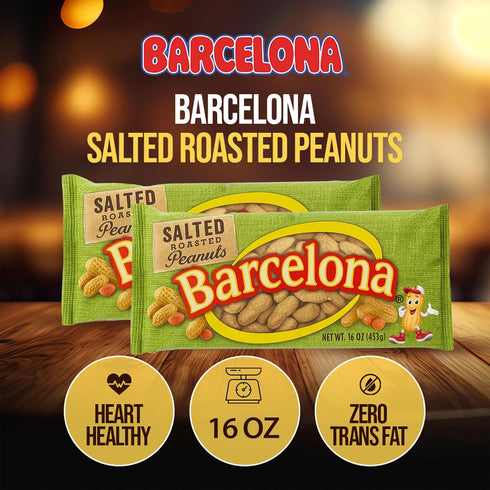 5 Barcelona Nut Inshell Peanuts Salted & Dry Roasted Bags | Bulk Pounds | In Shell For Human | Whole Jumbo Peanuts |