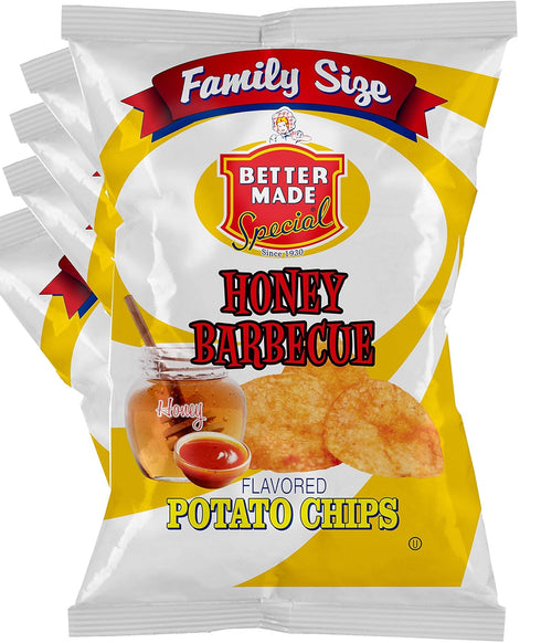 (4) 8.5-10oz (Pack 4) Better Made Special Potato Chips - x Bags - of - Choose Your Flavor! (HONEY BBQ) - Crispy