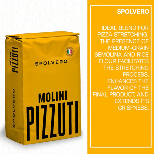 Molini Pizzuti 5kg Spolvero Italian Remilled Durum Wheat Semolina Bag Ideal for Pizza Peels, Dough Stretching