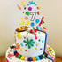 7th Slime Cake Topper - Art Themed Palette Painting Graffi Boy Girl Birthday Party Decorations for Seven Years