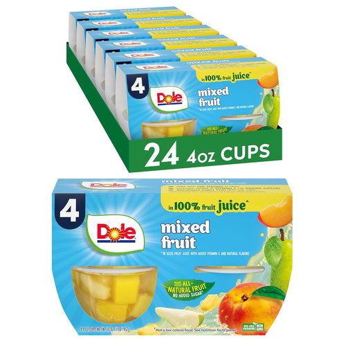 Dole Fruit Bowls Mixed Fruit in 100% Juice Snacks, 4oz 24 Total