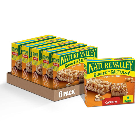Nature Valley Sweet and Salty Nut Granola Bars, Cashew, 6 Bars, 7.2