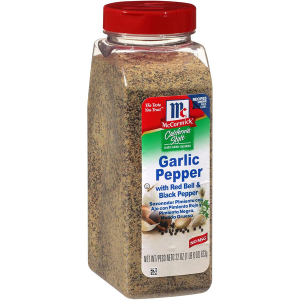 McCormick California Style Garlic Pepper with Red Bell & Black Pepper Coarse Grind, 22 oz